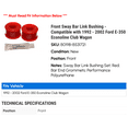 thumbnail image 2 of Front Sway Bar Link Bushing - Compatible with 1992 - 2002 Ford E-350 Econoline Club Wagon 1993 1994 1995 1996 1997 1998 1999 2000 2001, 2 of 2