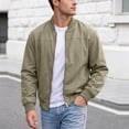 thumbnail image 2 of Agkizg Men's Fall Winter Jackets, Solid Stand Collar Jacket Raglan Sleeves Elastic Cuffs Versatile Daily Long Sleeve Casual Outerwear, 2 of 7