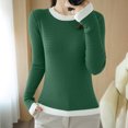 thumbnail image 1 of Styesk Sweaters for Women Pull Col Rond Confortable Vêtements Chauds Tendance Pull Tricoté Décontracté Polyvalent Tenues Thermiques, 1 of 3