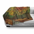 thumbnail image 3 of Rustic Soft Flannel Fleece Throw Blanket, North Woods Falling Leaves Fall Park Road Autumn Leaves Seasonal Colors Romantic, Cozy Plush for Indoor and Outdoor Use, 50" x 70", Multicolor, by Ambesonne, 3 of 6