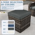 thumbnail image 5 of 2 PCS Outdoor Patio Ottoman, All-Weather Grey Wicker Rattan Outdoor Footstool Footrest Seat with Dark Grey Cushion, 5 of 8