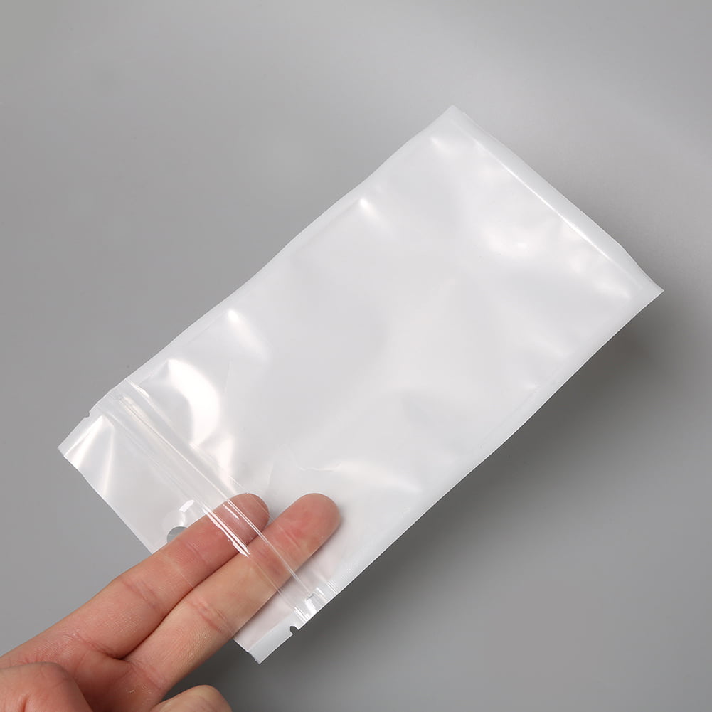 100pcs Plastic Self Seal Retail Pack Storage Zipper Hang Hole Packaging Bag 