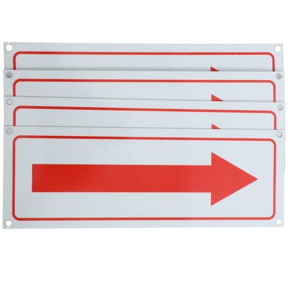 4pcs Arrow Indication Signs Metal Arrow Signs Directions Sign for Outdoor Street Office