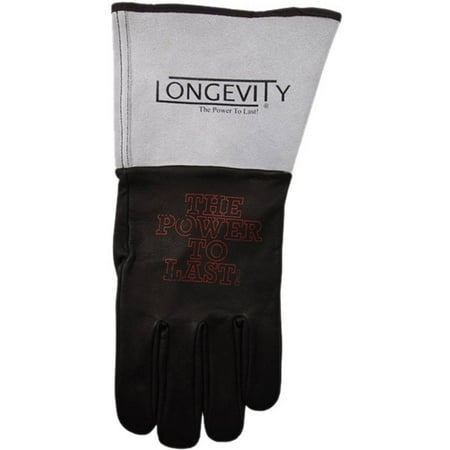 Longevity Welding Armor Medium Black and Gray Leather TIG Welding Gloves