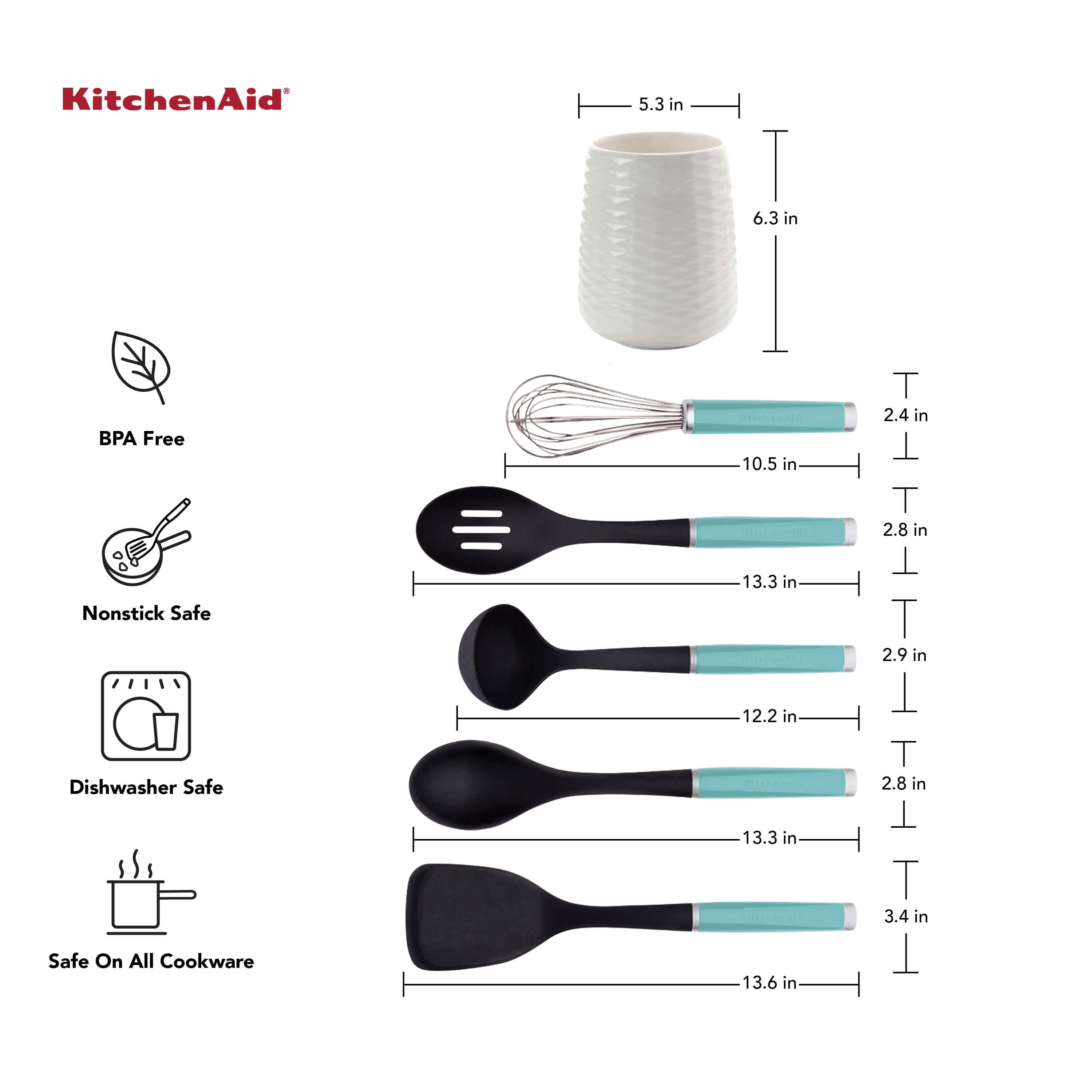 KitchenAid Universal Tool and Gadget Set, 6 Piece, Black