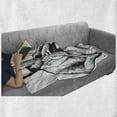 thumbnail image 6 of Jazz Music Soft Flannel Fleece Throw Blanket, Illustration of a Jazz Band Musicians Playing Drum Music Concert Performance, Cozy Plush for Indoor and Outdoor Use, 50" x 70", Black White, by Ambesonne, 6 of 6