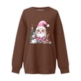 thumbnail image 4 of Lopecy-Sta Crew Neck Sweatshirts Women for Women Christmas Santa Claus Graphic Crewneck Oversized Fleece Sweater Xmas Holiday Top, 4 of 5