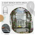 thumbnail image 3 of Outsunny Metal Customizable and Two-Trellis Design Garden Bench Black, 3 of 9