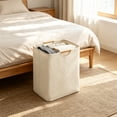 thumbnail image 4 of Dvumao 15.8x12x12 in Collapsible Linen Laundry Hamper, Waterproof Clothes Basket with Wooden Handles, Large Capacity Organizer, 4 of 6