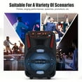 thumbnail image 3 of 8" Wireless PA Speaker w/Subwoofer | Portable, Rechargeable, AUX/USB/FM Radio | Flashing LED Lights, Wired Mic & Remote for Parties & Events, 3 of 9