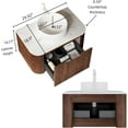 thumbnail image 2 of 30" Modern Floating Bathroom Vanity with Sink, Wall-Mounted Cabinet with Ultra-Thin Ceramic Basin and Marble Top, Extra Large Storage Drawer, Soft-Close Design, Dark Walnut, 2 of 7