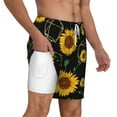 thumbnail image 3 of Balery Sunflowers3 Mens Swim Trunks Swim Shorts for Men Quick Dry Inseam Beach Shorts with Compression Liner Pocket-Large, 3 of 9