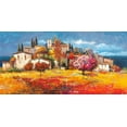 thumbnail image 2 of Luigi, Florio 18x11 Black Ornate Wood Framed with Double Matting Museum Art Print Titled - Borgo sul mare, 2 of 4