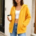thumbnail image 2 of UDAUDU Zip Up Y2k Hoodies for Women 2026 Fall Fashion Casual Long Sleeve Sweatshirts Lightweight Comfort Soft Basic Jackets Yellow 2XL, 2 of 8