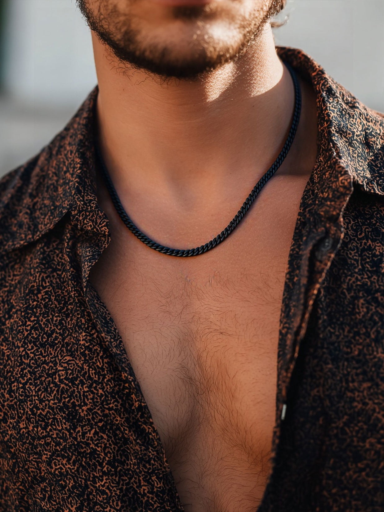 ChainsProMax Black Chain for Men 20inch Mens Chain Necklaces Cuban Chain Men's Stainless Steel Necklace