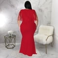 thumbnail image 4 of AURA Women Plus Size V Neck Bodycon Maxi Dress Sleeveless Elegant Party Dress, 4 of 5