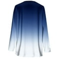 thumbnail image 5 of SYMOID Womens Blue Gradient Knit Cardigan - Soft Polyester, V-Neck Three-Quarter Sleeves, Button-Front with Inclusive Sizing S-XXXXXL for Daily & Office Wear,Size 4XL, 5 of 6