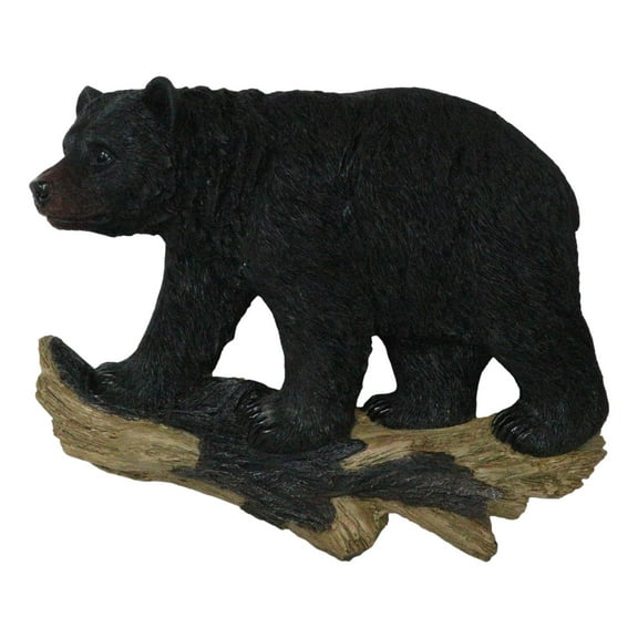 Large Rustic Western Wildlife Black Bear On Tree Branch Wall Sculpture 21"L