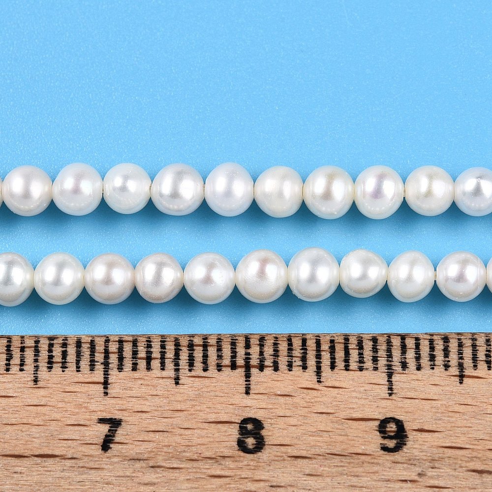 Natural Cultured Freshwater Pearl Beads Strands Round Creamy White 3~4mm Hole: 0.5mm about 107~108pcs/strand 14.96~15.16 inch(38~38.5cm)