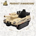 thumbnail image 2 of Track Seven 24V Ride on Car, Kids Ride on Tank with Fighting Cannon and Rotating Turret, Remote Control, Lights, Music, 360° Spin, Electric Off-Road RC Fighting Tank Truck, Yellow, 2 of 10