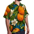 thumbnail image 2 of Tangerine Men's Short Sleeve Hawaiian Poplin Shirt - Casual Printed Button Down Summer Beach Shirt for Men, 2 of 6