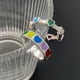 thumbnail image 2 of Anillos de corazón coloridos de Plata de Ley 925 originales para mujer, anillo de compromiso de boda, anillo de plata con diamantes para mujer, joyería fina, 2 of 2