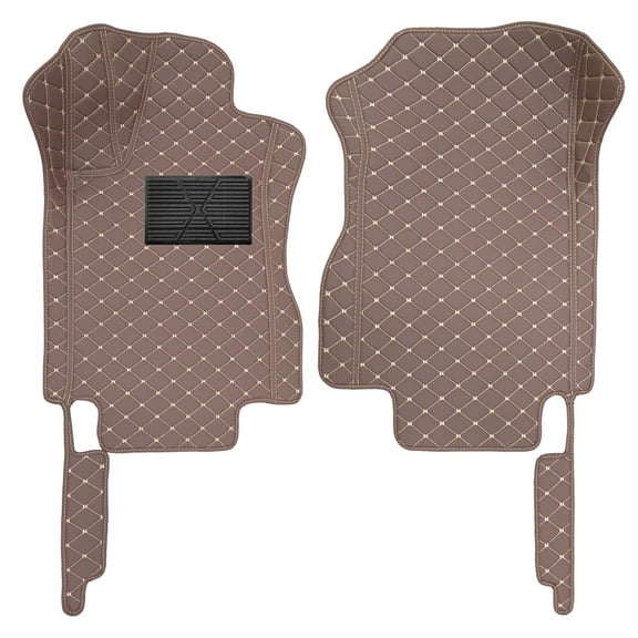 leadwolf 2Pcs Front Automotive Floor Mats for Honda,CR-V,2011-2015 2 Seats Carpet Protection PU Leather Auto Liners All Weather Anti-Slip Coffee