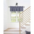thumbnail image 6 of Curtain Valance for Windows Modern Geometric Rhombus Pattern Kitchen Valances Rod Pocket Short Curtains,Abstract Navy Blue Window Treatment Panel for Living Room Bathroom Bedroom 42x18in, 6 of 9