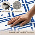 thumbnail image 5 of ODIKA 3'x5' White Blue Geometric Diamond Lattice Washable Area Rug Contemporary Interlocking Square Motifs Non-Slip, Flatweave, Easy Care for Hallway, Laundry Room, 5 of 6