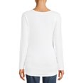 thumbnail image 3 of Oh! Mamma Maternity Long Sleeve Side Ruched T-Shirt with Scoop Neck (Women's & Women's Plus), 3 of 6