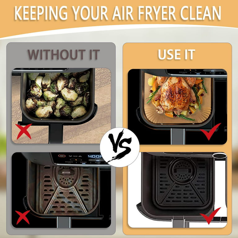 100Pcs Air Fryer Liners Air Fryer Accessories for Ninja Foodi Dual Air Fryer