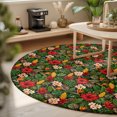 thumbnail image 3 of Round Rugs 4Ft, Tropical Botanical Round Area Rug Washable Indoor Throw Carpet, Summer Rainforest Flowers Leaves Rustic Soft Non Slip Circle Rug for Kitchen Nursery Room Home Decor Aesthetic, 3 of 8