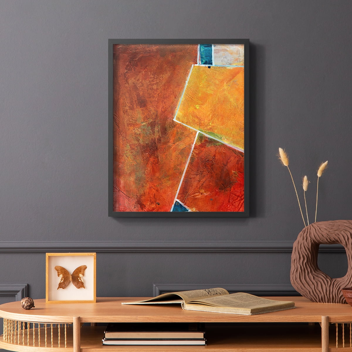 Primary Connection I Framed Print in Black Solid Wood Framed Print No Nail Hanging