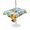 Blue, variant on Outdoor Tablecloth with Umbrella Hole for Patio/Picnic/Party/Camping, Sunflower Gnomes Waterproof Table Cloth Rectangle Table Cover Washable, Summer Botanical Floral Teal Striped (60"x 120")