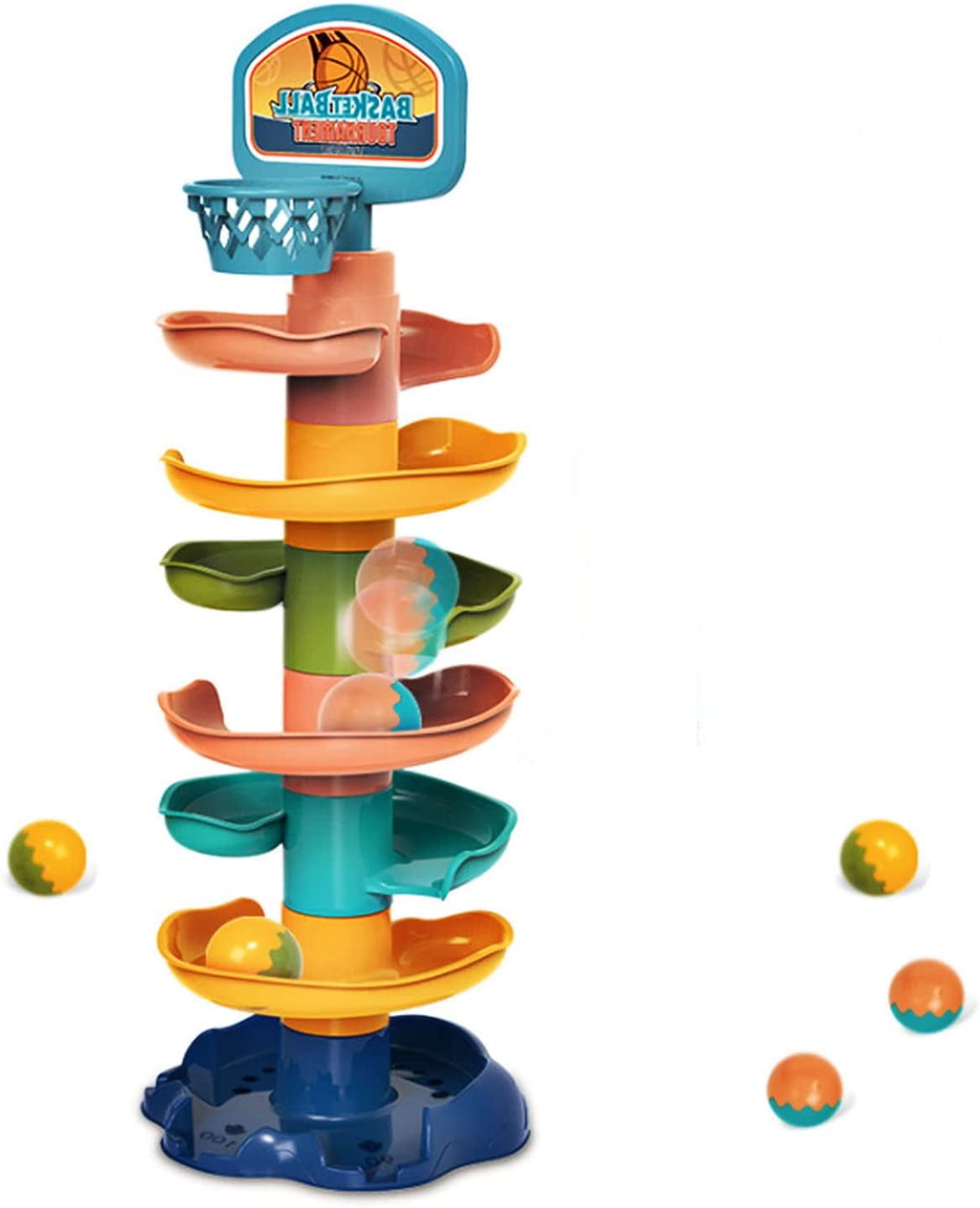 ISHANTECH Ball Drop and Roll Swirling Tower for Baby, 7 Layer Development Educational Toys for
