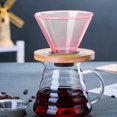 thumbnail image 4 of Glass Pour Over Coffee Maker with Reusable Filter & Wooden Base | Portable Hand Drip Coffee Brewer for Home Office Travel | 1-Piece Clear Glass Coffee Filter Mug, 4 of 6
