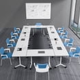 thumbnail image 4 of Folding Conference Table with Wheels, Heavy Duty Mobile Training Table, Foldable Desk for Office Meeting Room, 4 of 7
