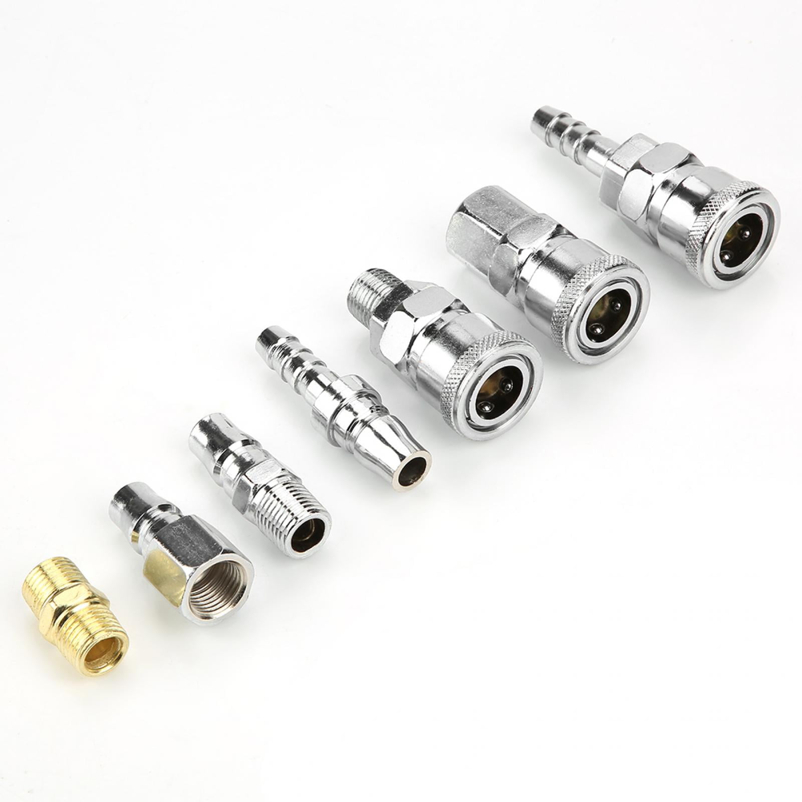 18pcs Line Hose Air Compressor Connector Quick Release Assembly Set 1/4" Pneumatic Iron Parts