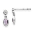 thumbnail image 1 of Sterling Silver Amethyst & Diamond Post Earrings, 1 of 1
