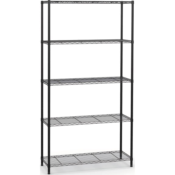 5-tier Metal Wire Shelf Unit, 1 Pack