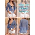 thumbnail image 4 of 3/4 Sleeve Women Casual V-Neck Knit Cardigan Lightweight Tops, 4 of 5