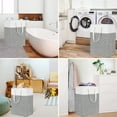 thumbnail image 5 of Guanhe Laundry Hamper, Large Waterproof Cotton Fabric Laundry Baskets with 2 Handles - 24"Hx 12"Wx 12"L - Dirty Clothes, Kids Baby Toys Organizer (Square), 5 of 6