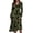 Army Green, variant on WTOBBY Women's Long Sleeve Casual Floral Print V-Neck Waist Long Dress Flowy Maxi Style with Adjustable Tie Versatile Print for Seasonal Outings Lightweight Fabric,Army Green L