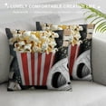 thumbnail image 3 of Qinduosi Vintage Cinema Outdoor Throw Pillow Covers, Movie Theater Theme Cushion Case for Home Living Room Decor, Reversible Popcorn Filmstrip Decorative Throw Cushion Case White, 3 of 5