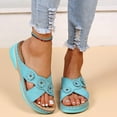thumbnail image 1 of Zapatos de verano para mujer, sandalias de tacón con cuña, zapatillas de flores ahuecadas Wmkox8yii ytu9986, 1 of 4