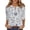 Gray, variant on Women's Fashion Casual Retro Floral Print V-Neck Button Down Three-Quarter Sleeve T-Shirt Top, Chic Blouse for Women,Royal Blue,2XL