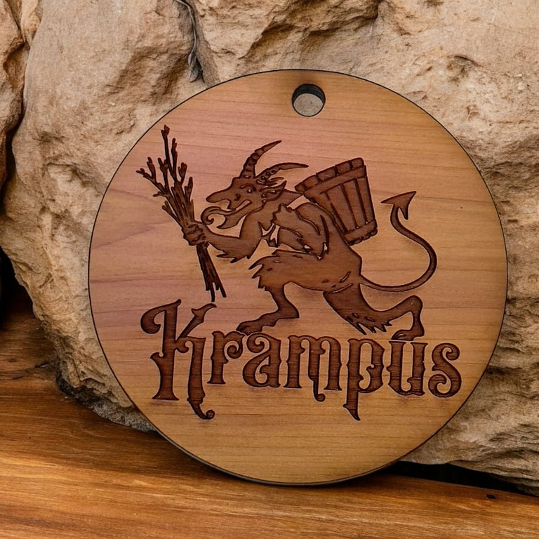 Krampus - Raw Cedar Ornament 3x3in Krampus - Raw Cedar Ornament 3x3in