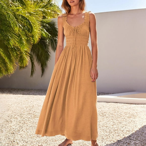 LOVZFMLL Dresses Women Fashion Summer Beach Casual Strap Skirt French Holiday Dress