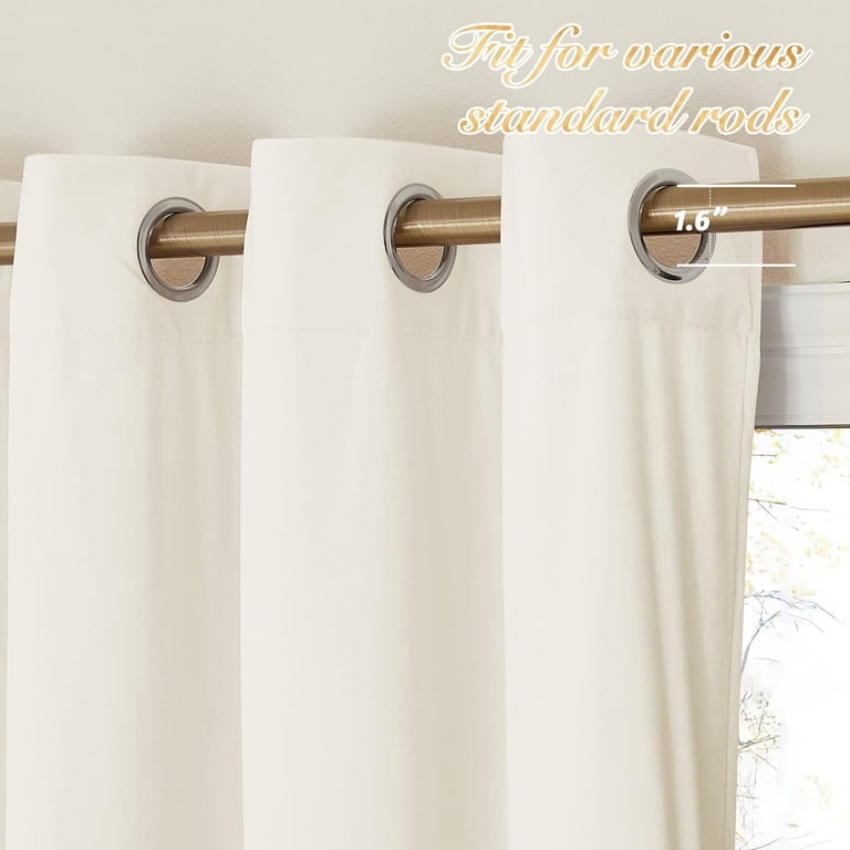 NICETOWN Velvet Blackout Curtains 52x96 Ivory 2-Pack photo 2