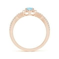 thumbnail image 2 of ANGARA Natural Twist Shank Pear Aquamarine Ring with Diamond Halo in 14K Rose Gold for Women (Size-6x4mm) | March Birthstone, Birthday, Anniversary, Jewelry Gift for Women | Natural Aquamarine Ring, 2 of 9